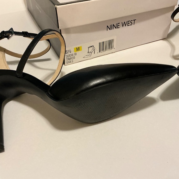 Nine West Black 5 25017856-001 Women's Tornaydo Black Leather Pump Size 8.5 - Picture 3 of 3
